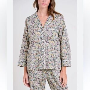 Sleepy Jones Floral Button-Up Pajama Top M